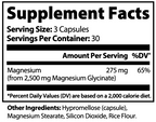 Pure Restoration 275mg Elemental Magnesium Glycinate Capsules